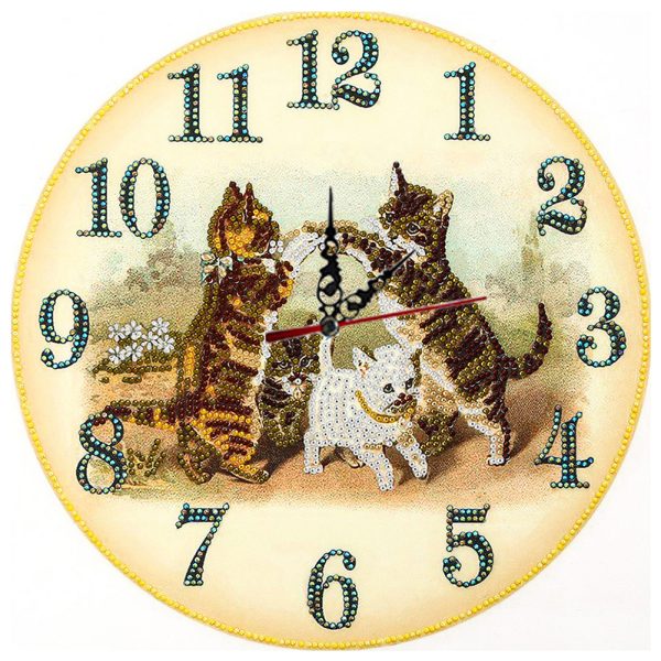 Cat Clock Mosaic Part Special Shape Diamond DIY Painting Kit Gifts